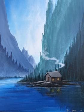 Just Around the River Bend - Paint and sip event at Chan's Steakery in Milwaukie, OR - PaintNite.com