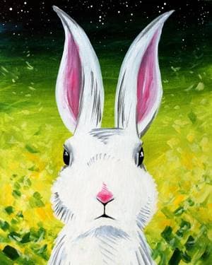 Pink and White Rabbit - Paint and sip event at RD Winery in NAPA, CA - PaintNite.com