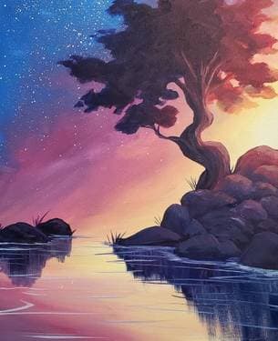 Brilliant Twilight Sky - Paint and sip event at The Pickle Barrel in Brampton, ON - PaintNite.com