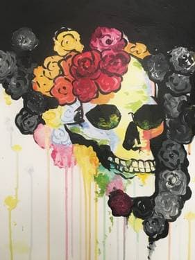 Skull of Beauty - Paint and sip event at La Bocca Pizzeria Tempe (Paint) in Tempe, AZ - PaintNite.com