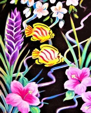 Tropical Fish and Flora - Paint Nite event in Markham, ON