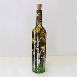 Falling for Birches Wine Bottle with Fairy Lights thumbnail