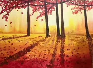 Fall Sunset in the Woods