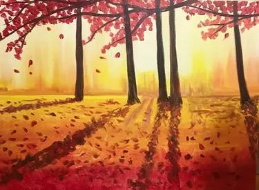 Paint Nite: Fall Sunset in the Woods — Painting