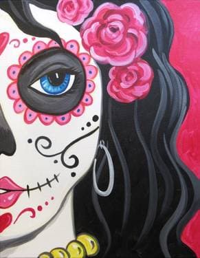 Sultry Calavera "Sugar Skull" - Paint and sip event at La Katrina in Morro Bay, CA - PaintNite.com