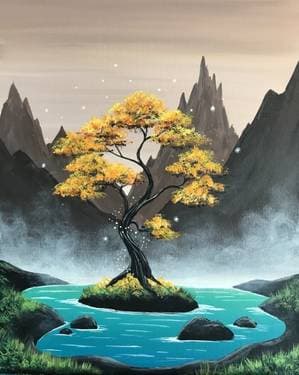 Misty Mountain Hot Springs - Paint and sip event at Diana's Oyster Bar - Markham in Markham, ON - PaintNite.com