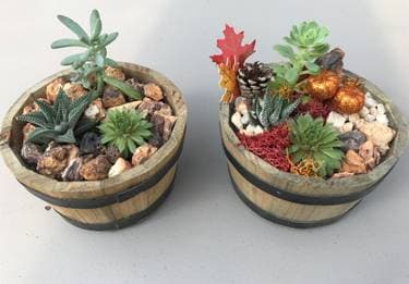 Fall or Classic Barrel Planters - Paint and sip event at Mulligan's Pointe in Georgetown, DE - PaintNite.com