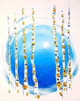 Winter Birch Trees with Gold thumbnail