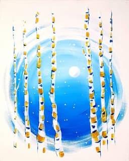 Winter Birch Trees with Gold thumbnail