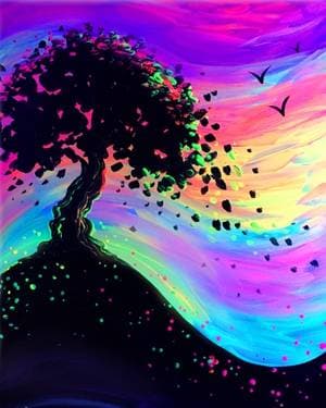 Dreamy Evening BLACK LIGHT event - Paint and sip event at Mill St. & 5 American House in Waterdown, ON - PaintNite.com