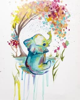 Splashing Rainbow Baby Elephant thumbnail