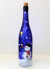 Starstruck Snowman Wine Bottle with Fairy Lights thumbnail