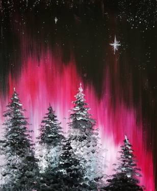 Winter aurora — Painting
