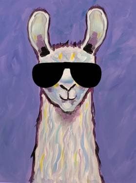 Playful Llama Sunglasses - Paint and sip event at Alpha Coffee in COTTONWD HTS, UT - PaintNite.com