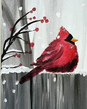 Chubby Chilly Cardinal II - Paint and sip event at Diana's Oyster Bar - Markham in Markham, ON - PaintNite.com