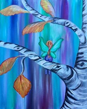 Fairy Birch Perch - Paint Nite event in Chico, CA