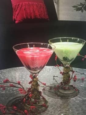 Get Lit-Holiday Martini Glass Candle Set - Paint Nite event in LAS VEGAS, NV