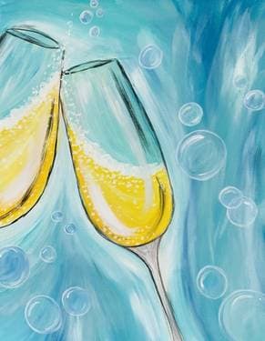 Champagne And Bubbles Celebration Toast - Paint Nite event in Virginia Beach, VA