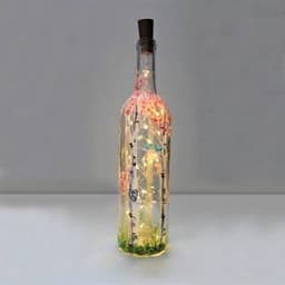 Love You Birches Wine Bottle with Fairy Lights thumbnail