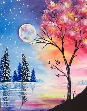 Transitioning from Winter to Spring - Paint and sip event at The Canadian Brewhouse - Ellerslie in Edmonton, AB - PaintNite.com