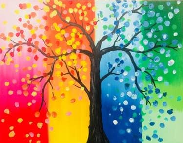Tree Of All Seasons - Paint and sip event at Two Twisted Posts Winery in Purcellville, VA - PaintNite.com