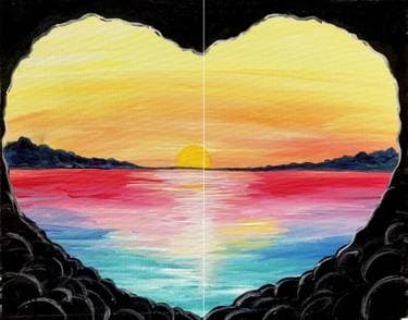 Love Beach Partner Painting - Paint and sip event at Battlegroundz in Lincoln, RI - PaintNite.com