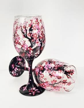 Cherry Blossom Wine Glasses - Paint and sip event at Stateside Tap + Tavern in SOMERSET, NJ - PaintNite.com