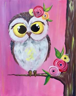 Spring Owl Cutie — Painting
