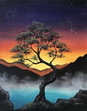 Misty Mountain Sunset II - Paint and sip event at Hilton Pasadena in Pasadena , CA - PaintNite.com