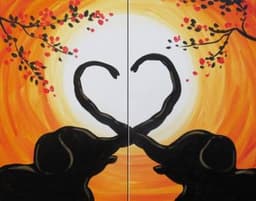 Elephant Love-Partner Painting thumbnail