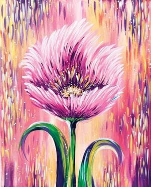 Spring Flower in Peach and Purple - Paint and sip event at Paragon Tap & Table -Clark, NJ in CLARK, NJ - PaintNite.com