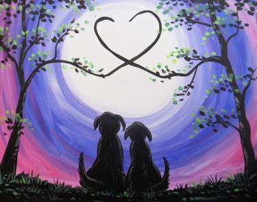Labs Falling in Love — Painting