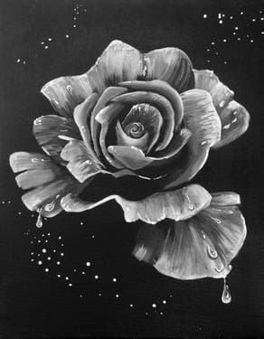 Dewy Rose Black and White II - Paint Nite event in Winnipeg, MB