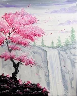 Serene Blossom Cliff at Mexicali Rosa's — Painting