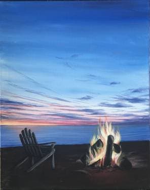 Hot Summer Nights - Paint and sip event at Cascade Grill At Jubitz in PORTLAND, OR - PaintNite.com