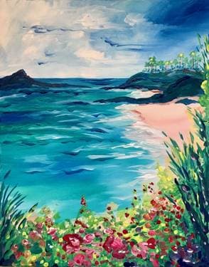 Beach Blossoms - Paint and sip event at Monaghan's Sports Pub & Grill - Oakville in Oakville, ON - PaintNite.com
