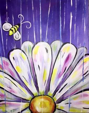 Rainy Spring Daisy — Painting