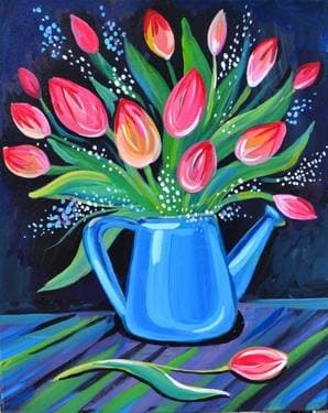 Tulip Spring Glory - Paint and sip event at Boston Pizza - Kingsway in Edmonton, AB - PaintNite.com