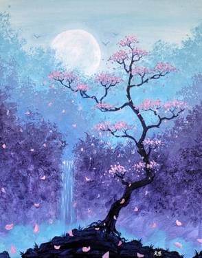 Twilight Blossoms in the Forest Grove - Paint and sip event at Paxton Pub in Salt Lake City , UT - PaintNite.com