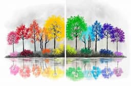 Lake Of Colorful Reflection Partner Painting thumbnail