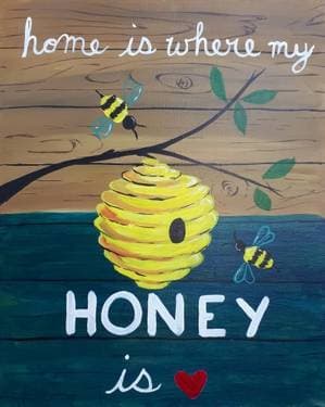 Home is Where my Honey is - Paint and sip event at Newcastle Kitchen + Bar in Edmonton, AB - PaintNite.com