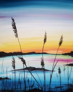Paint Nite - Summer Sunset on the Lake — Painting