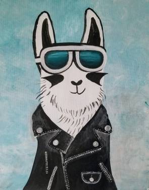 Saturday Bikorama Llama — Painting