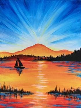 Morning Glory Silhouette - Paint and sip event at Sixty6 Bar & Grill (Located in Londonderry Mall) in Edmonton, AB - PaintNite.com