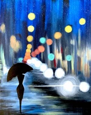 Night Walk in the City - Paint and sip event at Pacific Catch LA in Santa Monica, CA - PaintNite.com
