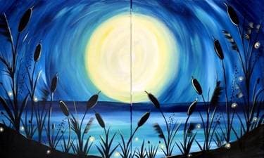 Beach Moonlight - Partner Painting - Paint and sip event at Uncle’s Hawaiian Grindz in FALLSTON, MD - PaintNite.com