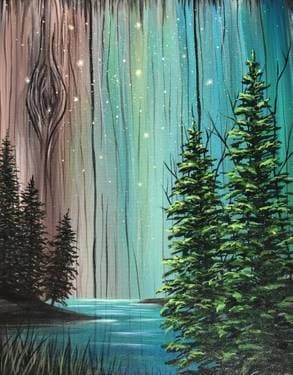 Rustic Forest Glow - Paint and sip event at Conspiracy Theory in Nepean, ON - PaintNite.com