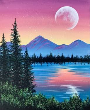 Peaceful Pine Lake - Paint and sip event at Campbell Pizza Co. in Campbell, CA - PaintNite.com