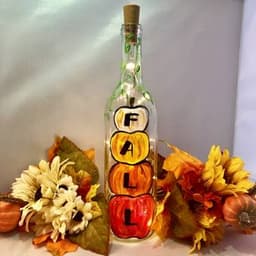 Fall Pumpkins - Wine Bottle & Fairy Lights thumbnail