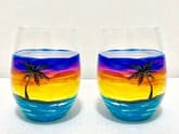 Tropical Sunset Wine Glasses thumbnail